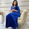 Robe Katifa bleu – Broderie Florale