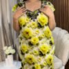 Robe longue fleur